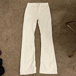 white gap ‘70s flare high rise jeans
